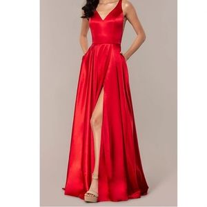 V Back Red DRESS, Sherri Hill